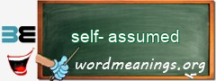 WordMeaning blackboard for self-assumed